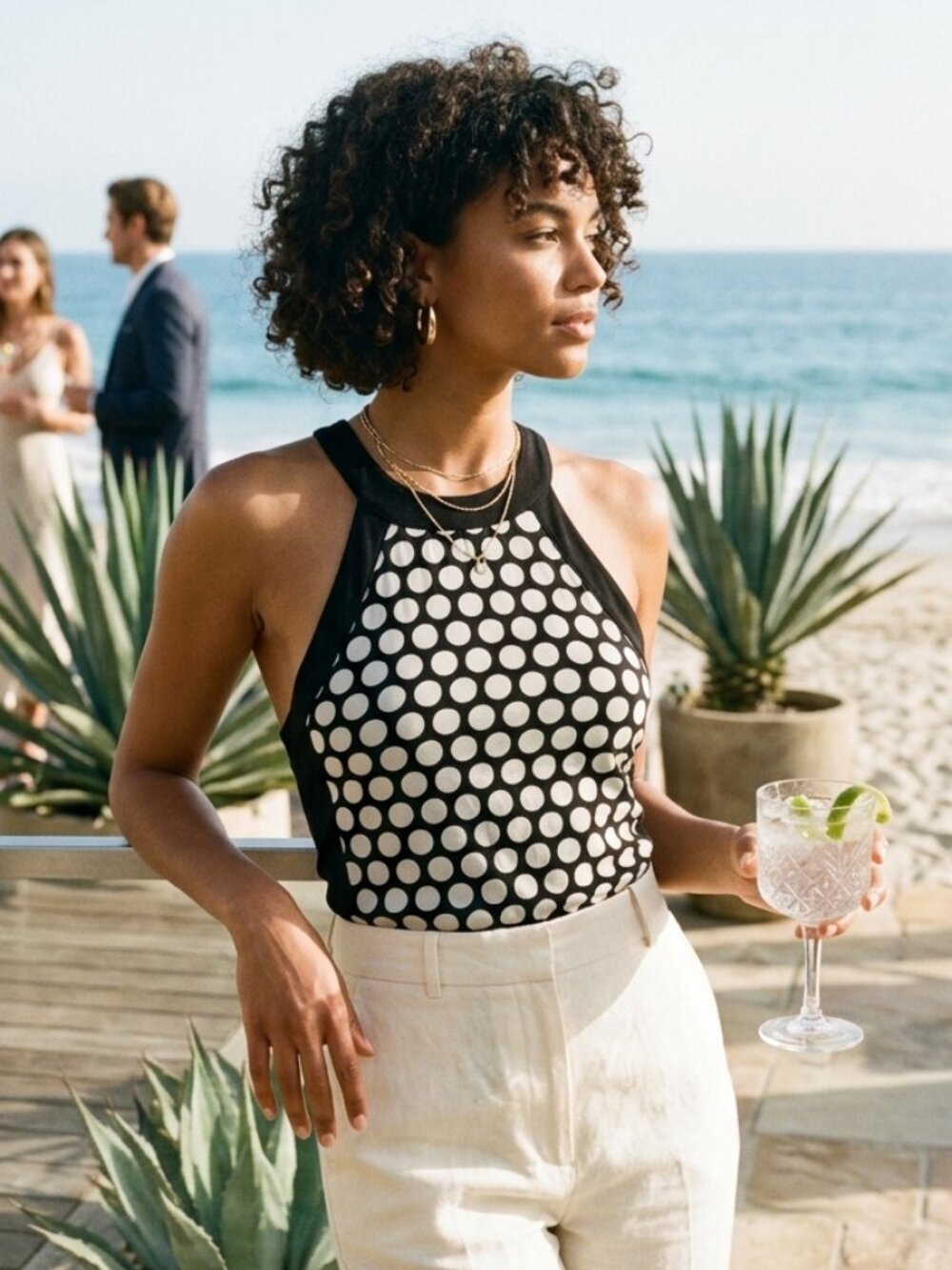Vintage Moa Moa Y2K Polka Dot Halter Top | 100% Cotton Made in USA